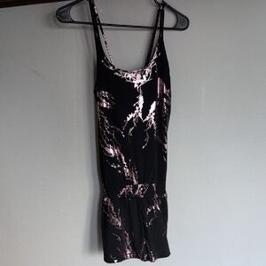 Sweaty Betty Black And Pink Foil Romper Activewear Size Small